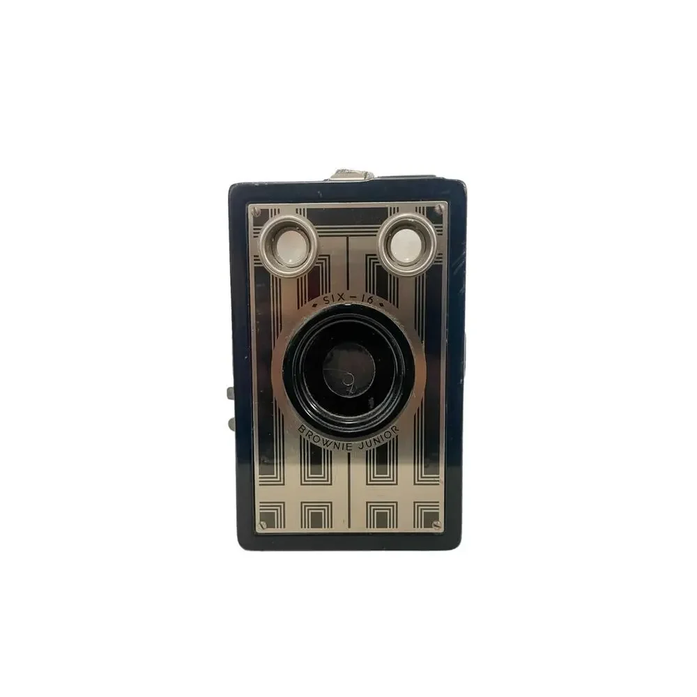 Vintage Six-16 Brownie Camera Art Deco Kodak Box Camera w/ Worn Strap